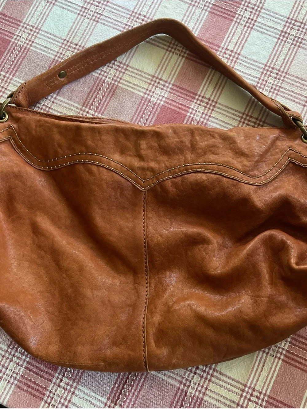 Vintage Lucky Brand 90s Crescent Slouch Hobo Leather Shoulder Bag 🍀